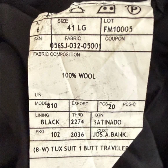 Jos. A. Bank Sleek Black Tuxedo Jacket
